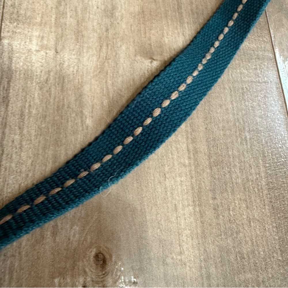 The SAK Vintage Crossbody Purse Bag Leather Turquoise Blue Fabric Strap - Picture 9 of 16